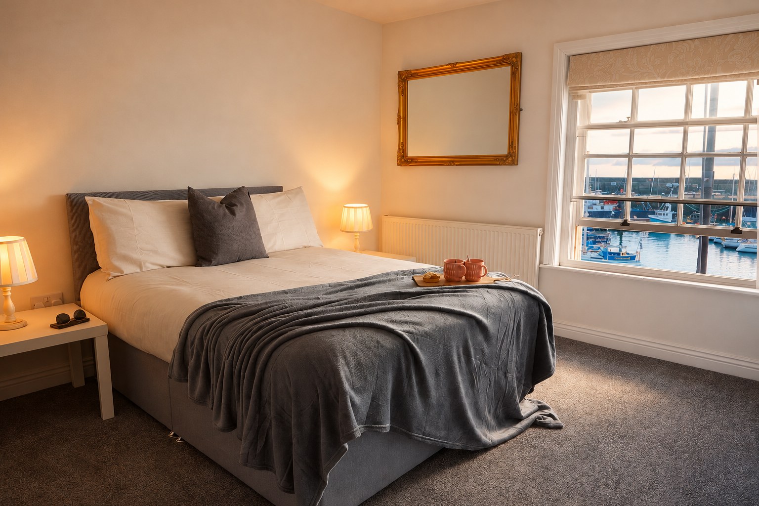 Double bedroom overlooking the harbour